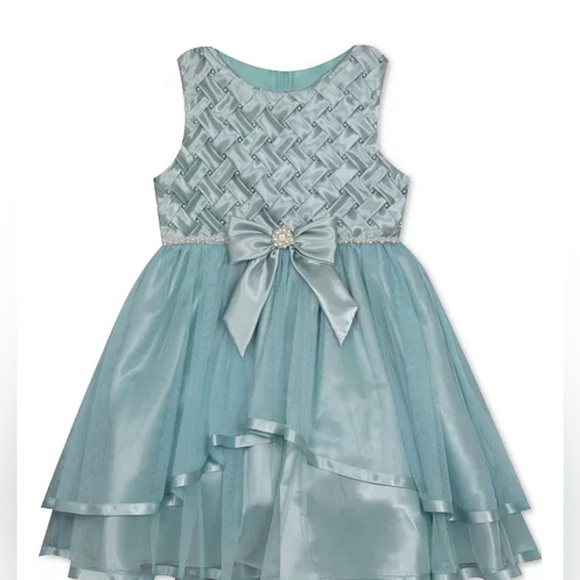 Rare Editions Other - Rare Editions Aqua Formal Kids Dress with Bow